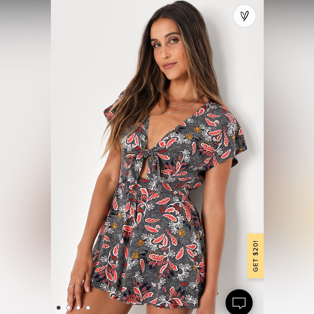 Dondi Navy Blue Print Romper